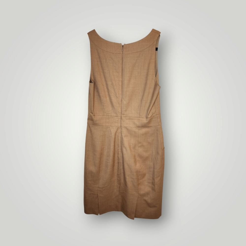 J.Crew wool Dress Emmaleigh Wool Sheath beige sleeveless Pockets Size 8 - Picture 2 of 16